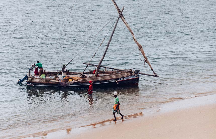 Dhow on the beach in Kenya