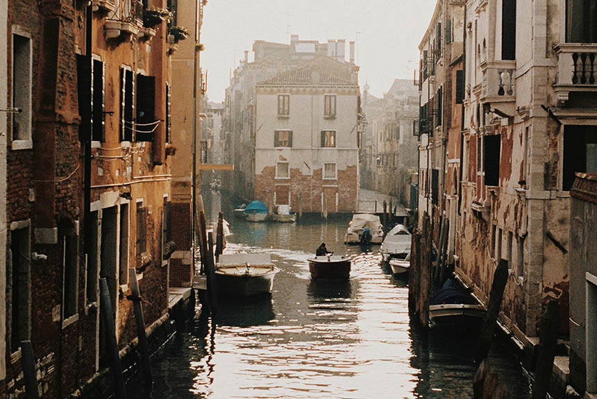 Bustling waterways of Venice, Italy