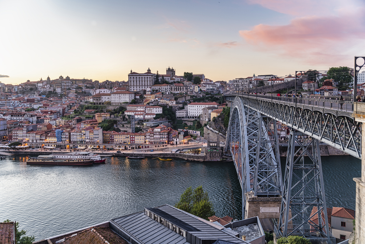 Porto bridge at sunset