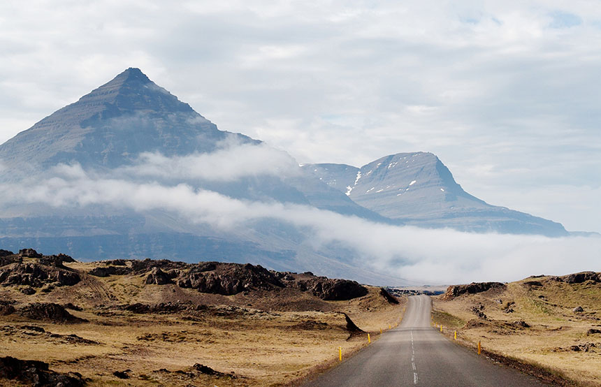 Endless road in Iceland