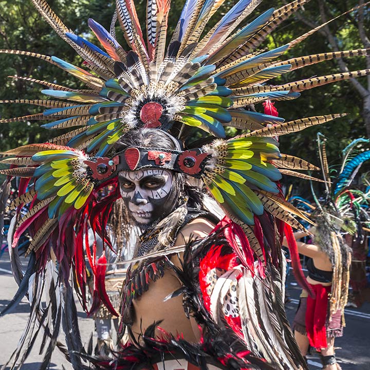 Man in a costume on a Mexican street