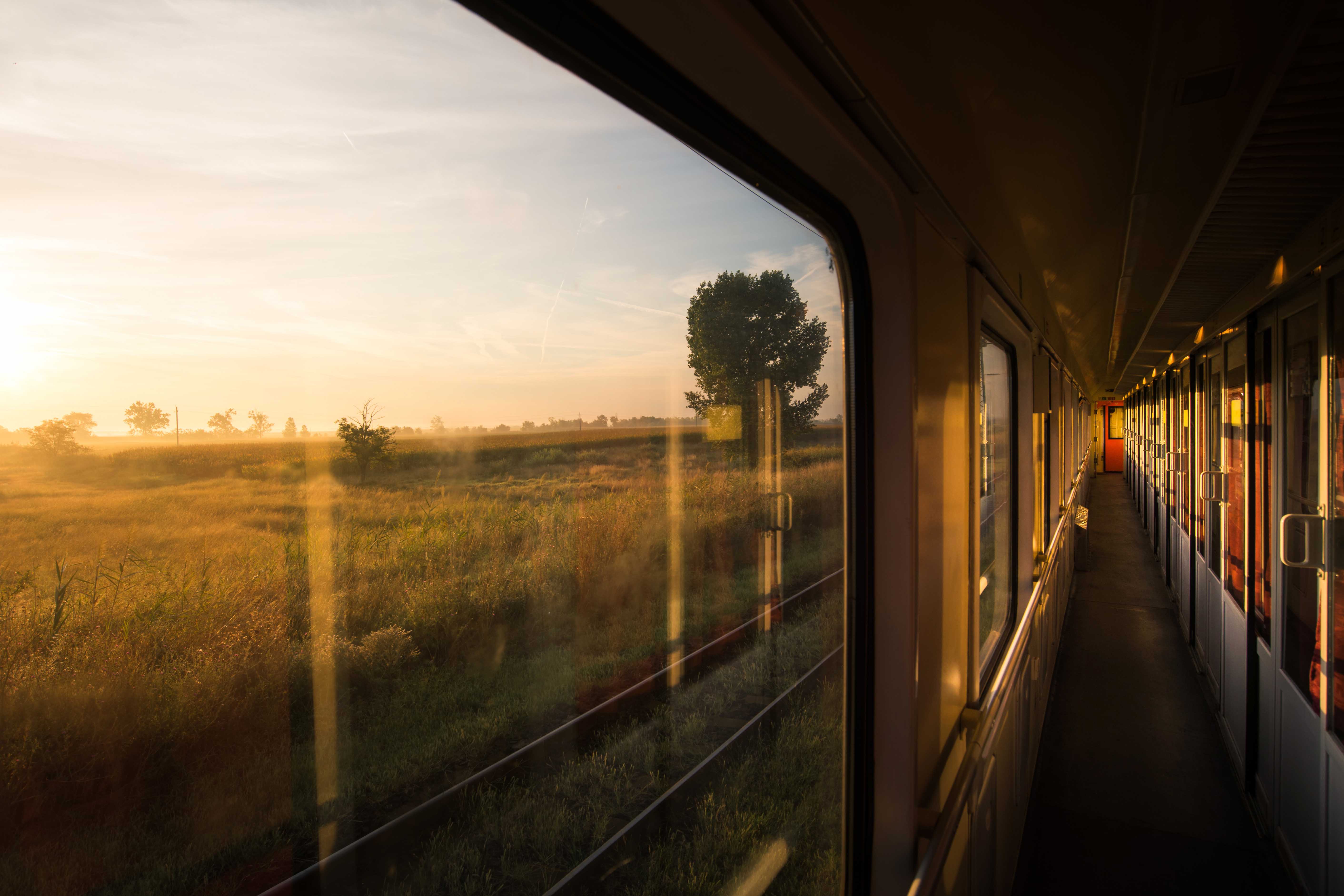 View from train window looking at South Africa