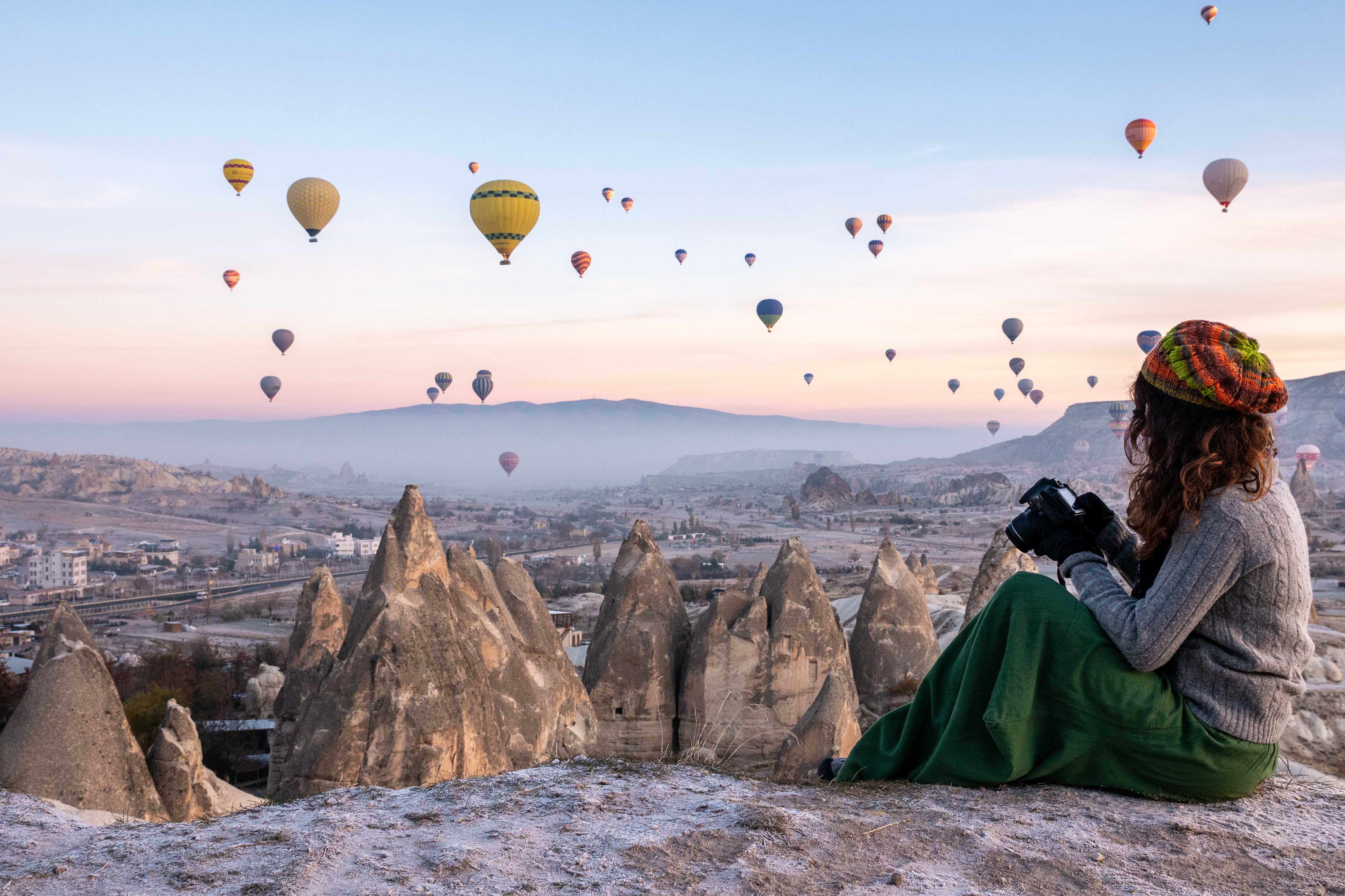 Hot air balloons over Turkey