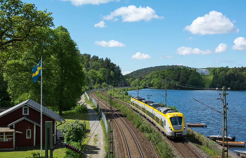 Train journey in Sweden