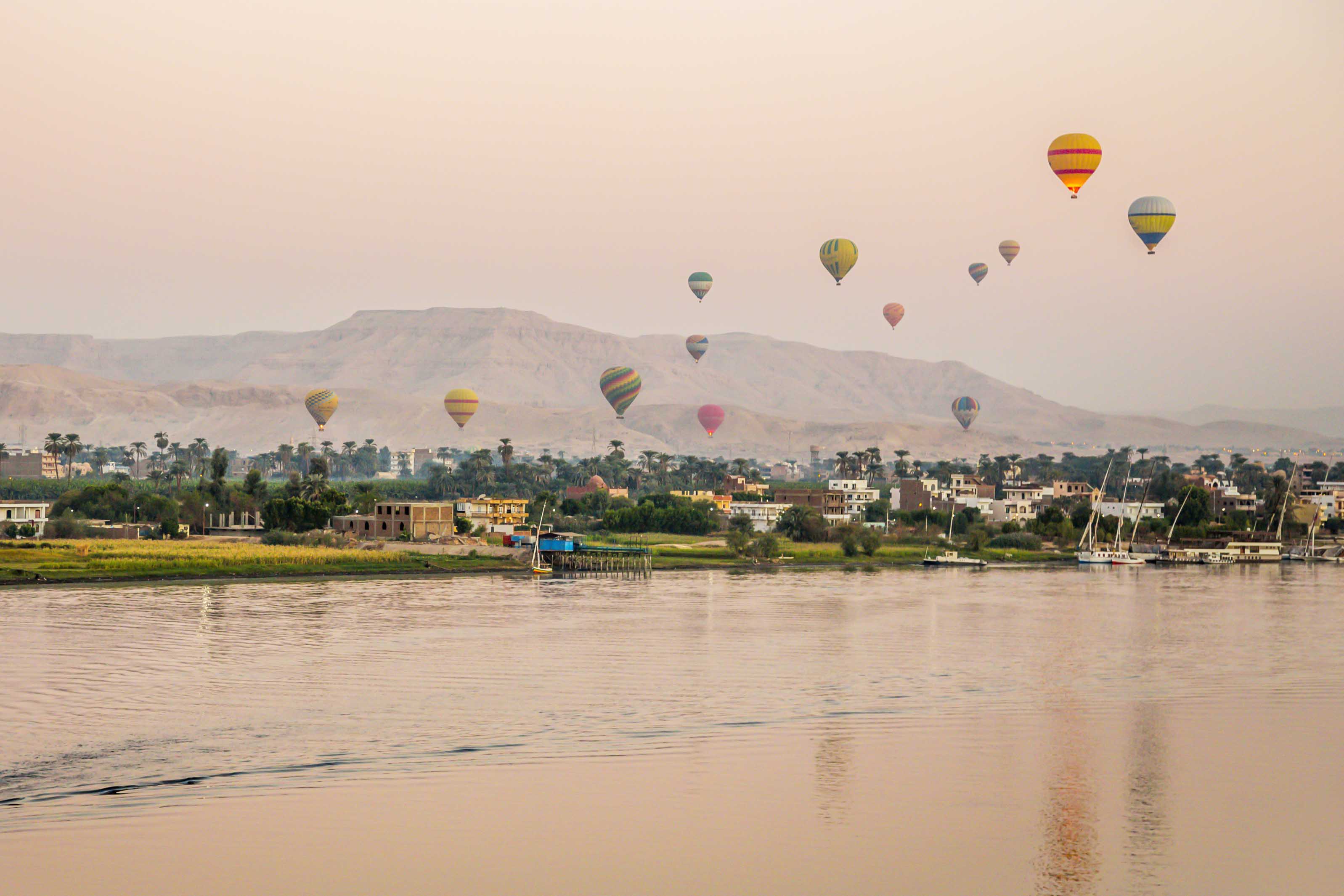 Hot air balloons over the nile