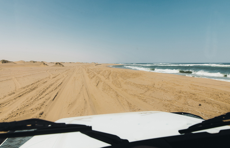 Driving along the Skeleton Coast, Namibia