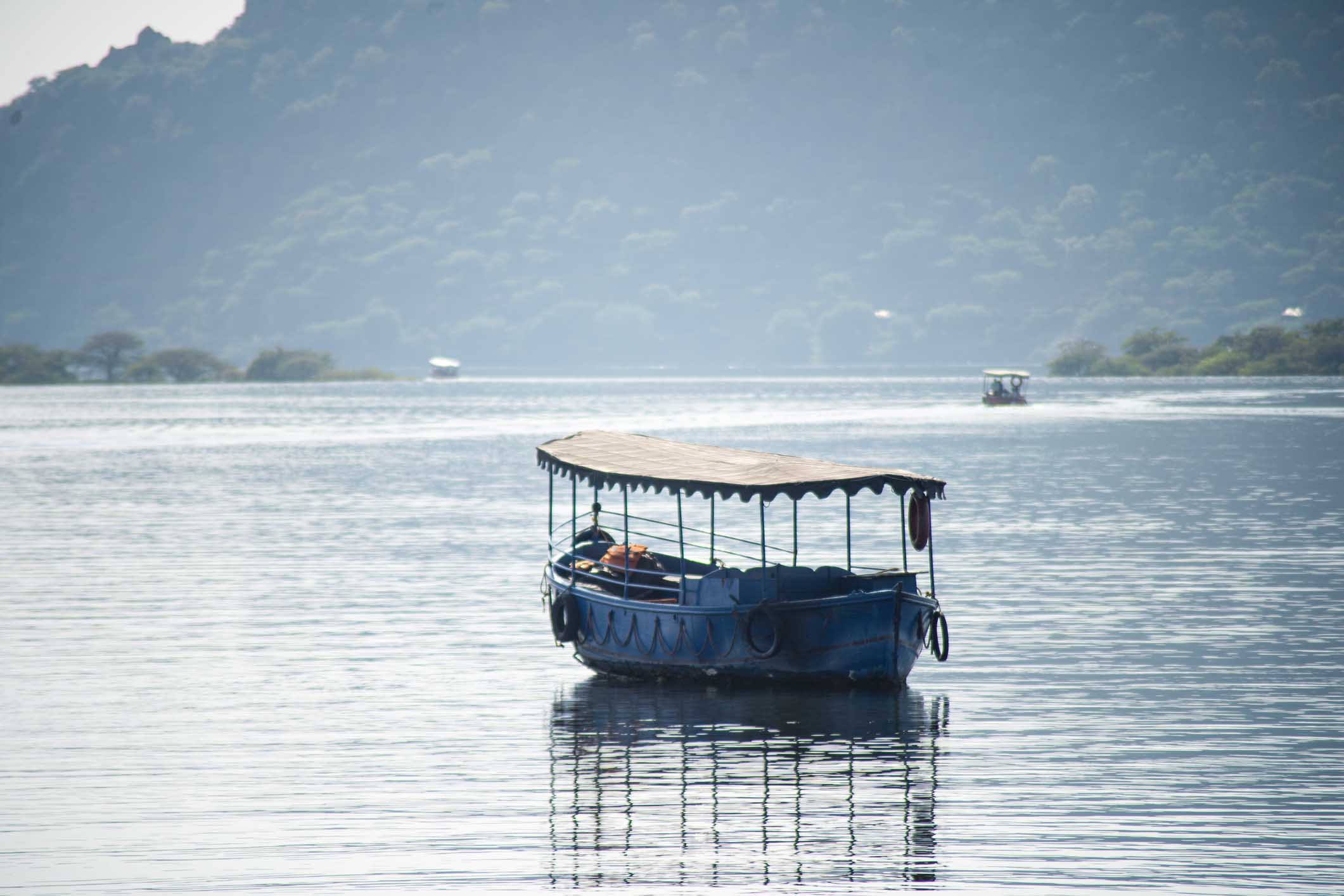 Boat on a lake in Udaipur