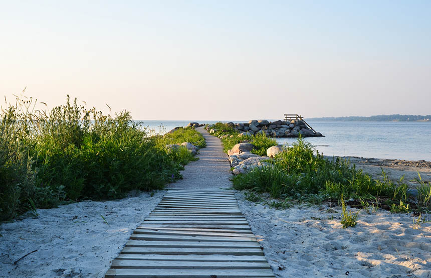 Beautiful coastal path on Oland, Sweden