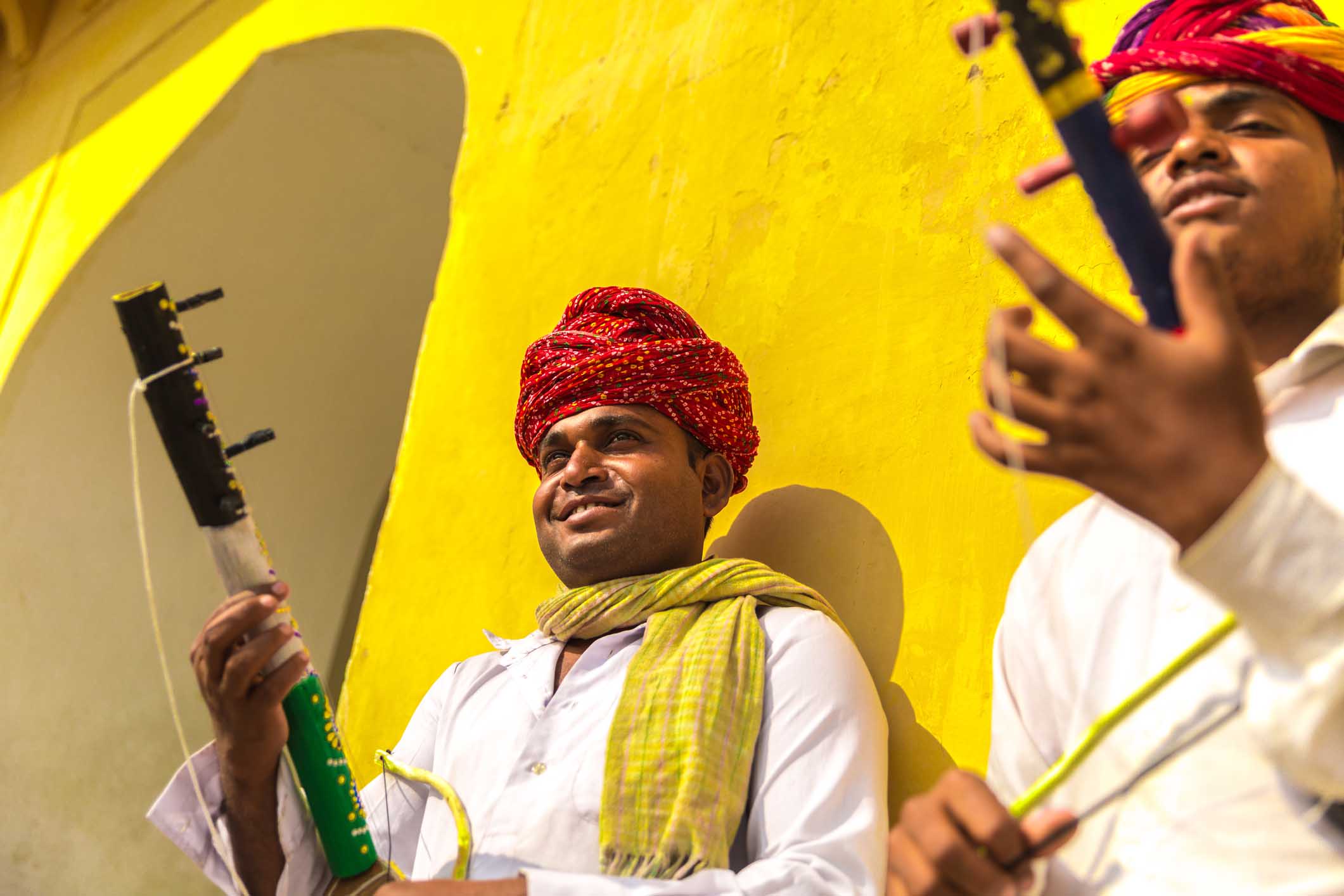 Musicians playing in India