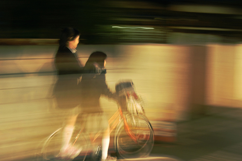 Children on a bike in Japan