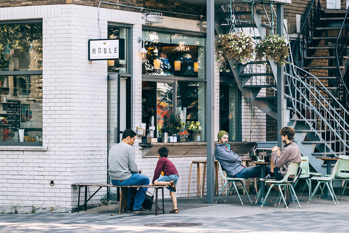 Terrace of a restaurant in Montreal