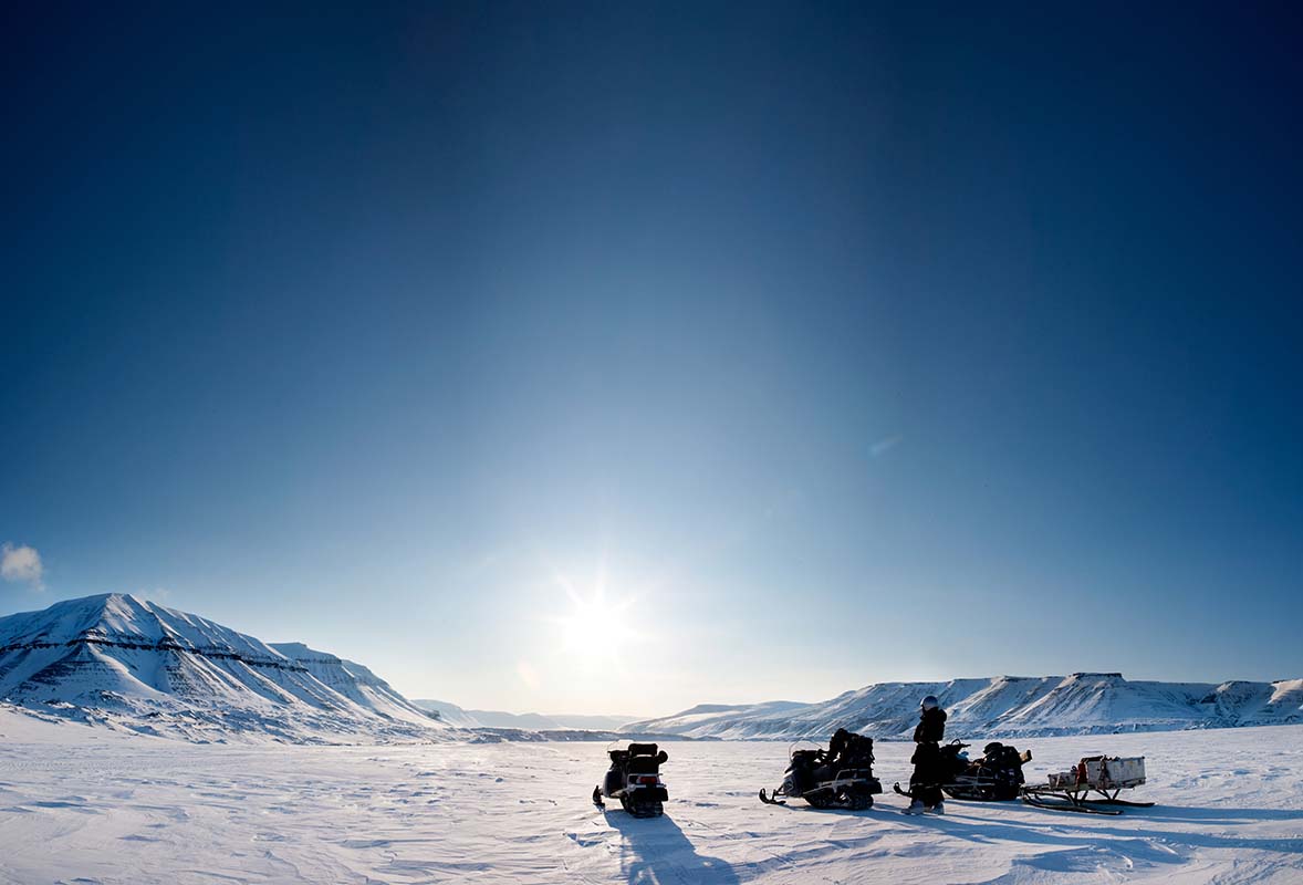 Snowmobiling in Antarctica