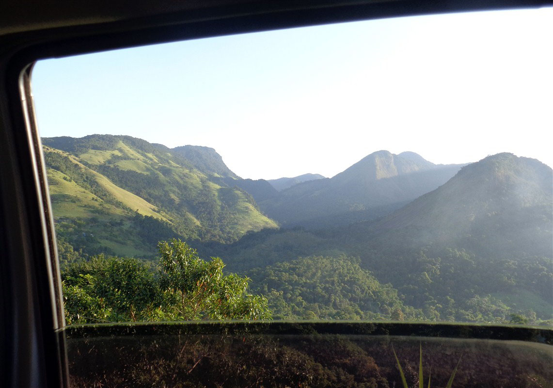 Mountains view from a car window - Brazil