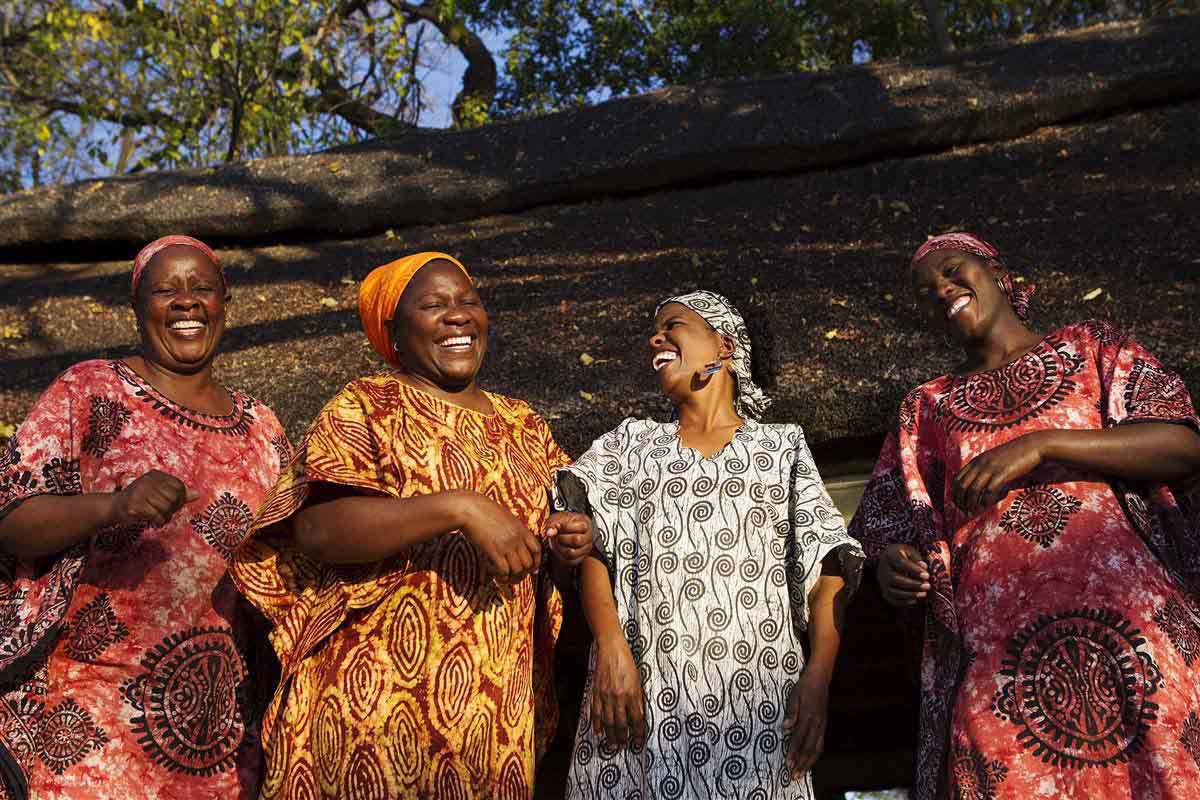 Women laughting in Botswana