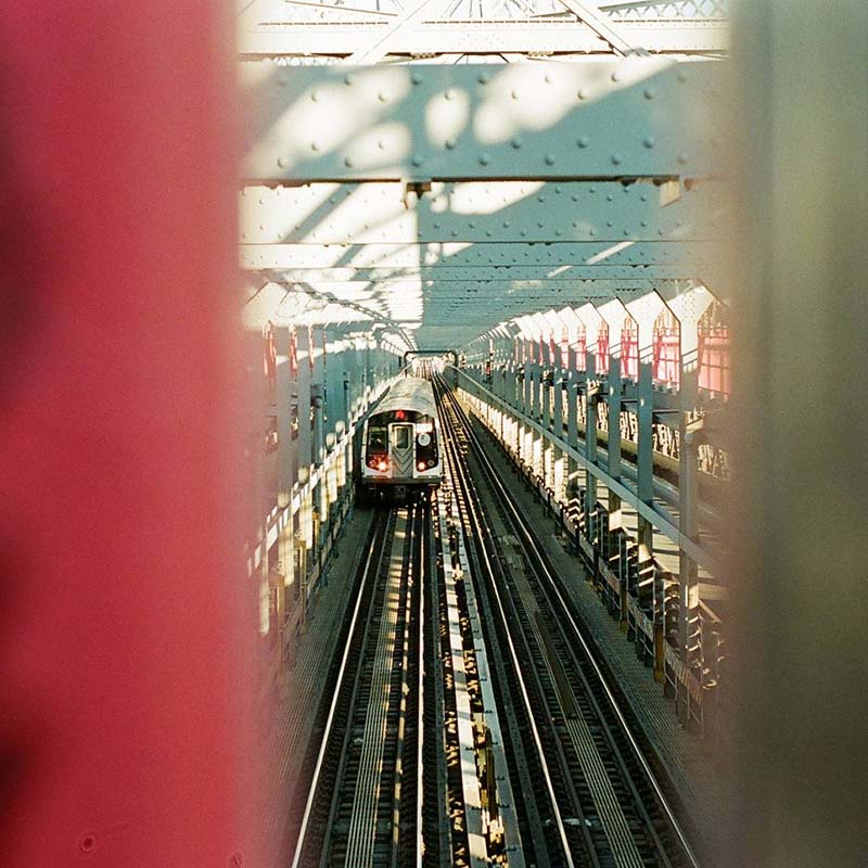 Train on bridge