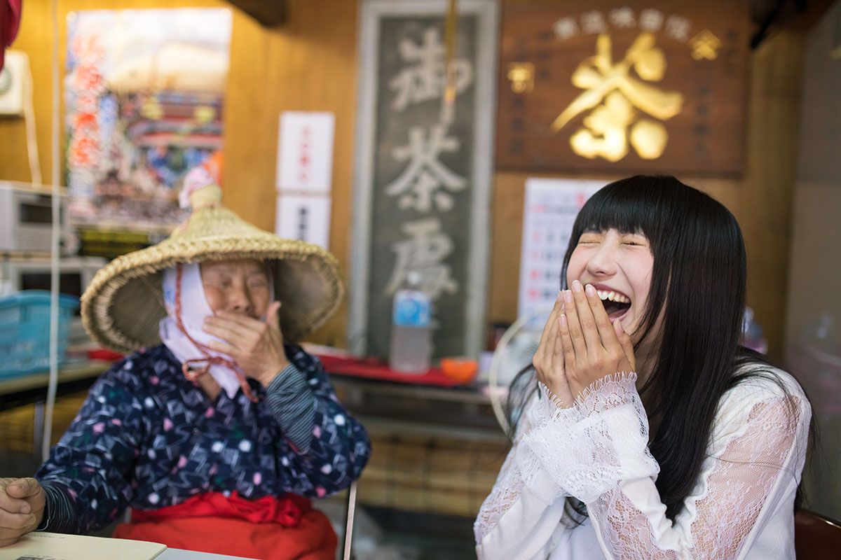 Old lady and young woman laughing - Japan