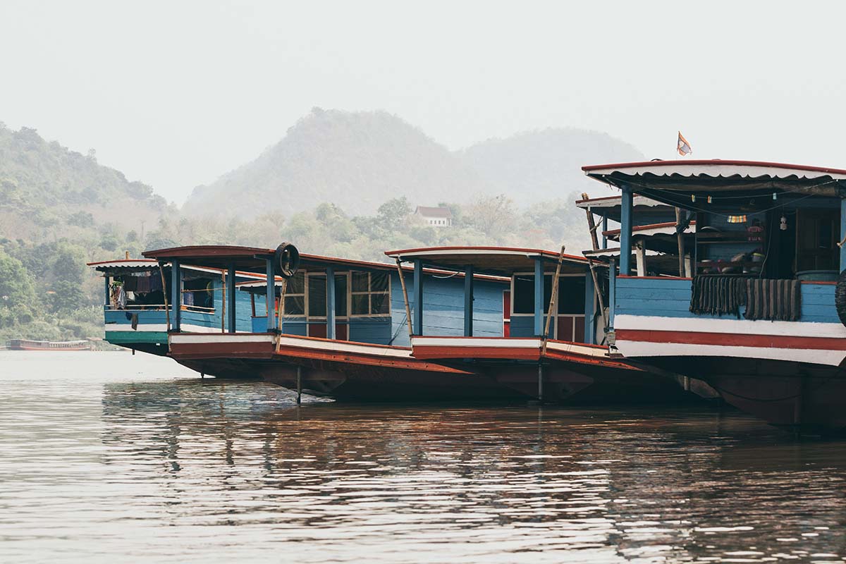 Boat on river - Laos