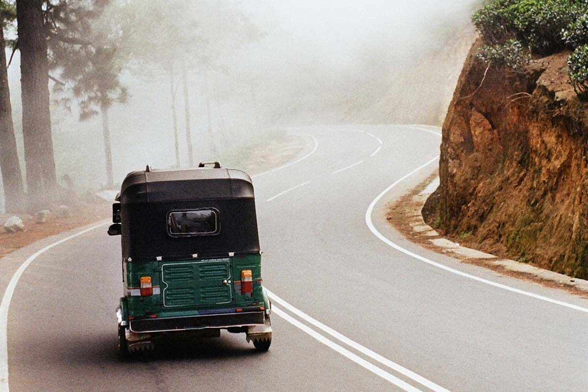 Road and moutain in Sri Lanka