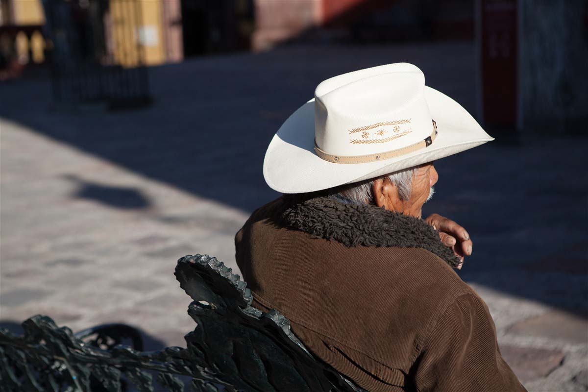 Old man on a bench - Mexico