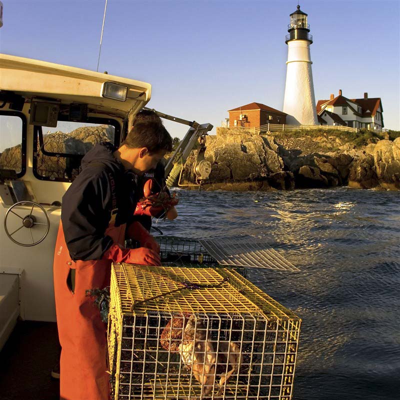 Fishermen and light house - United States