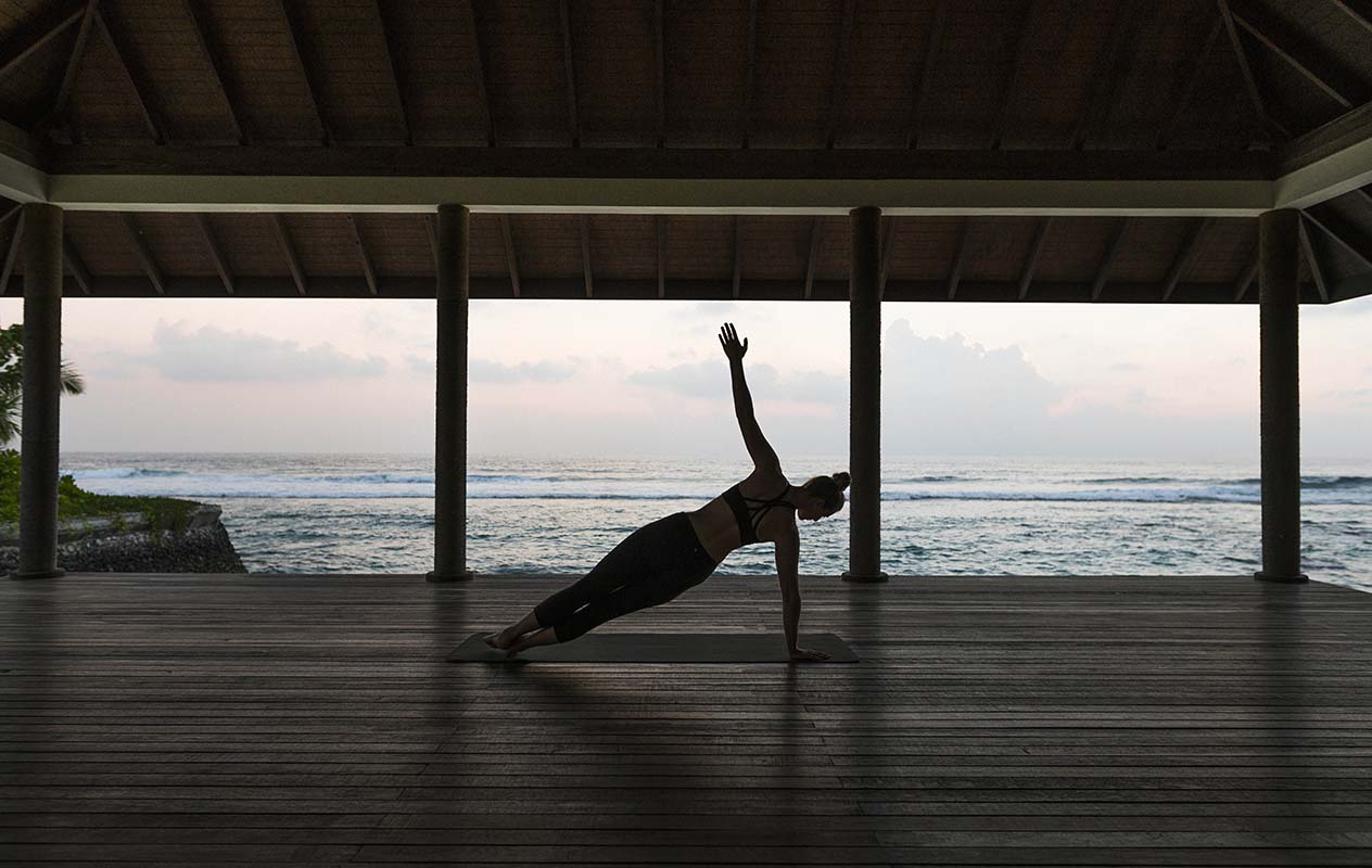 Yoga in front of the sea