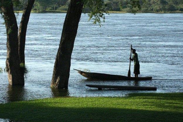 Man on a boat - Zambia